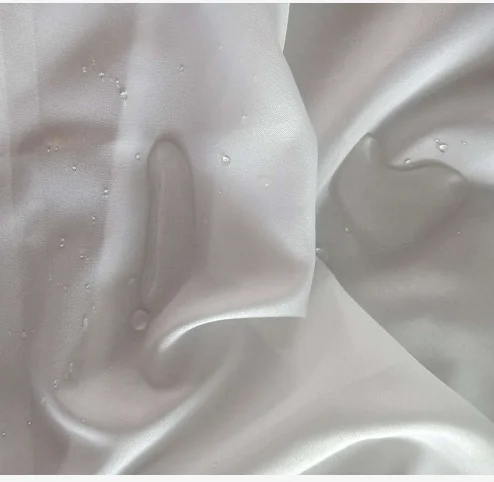 
100% Polyester Plain Dyed Solid taffeta Fabric with PE film For Disposable civil protective clothes 