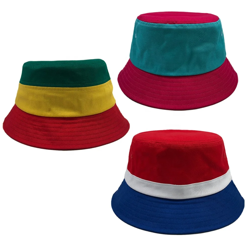 OEM premium high quality unisex green red yellow colorful cotton colorful fisherman cap with embroidery logo custom bucket hats
