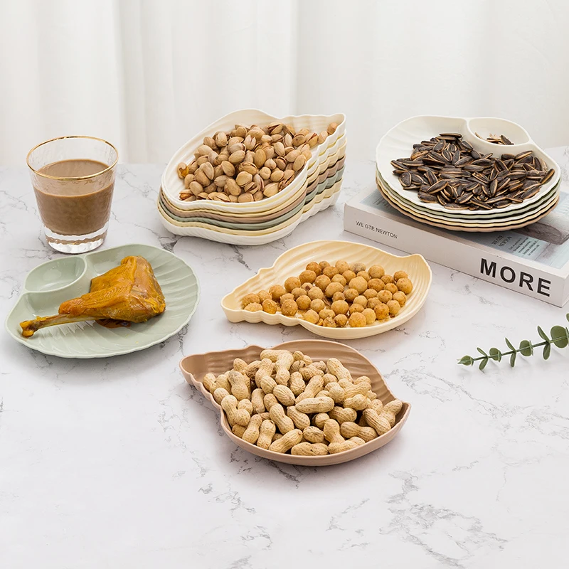 Wedding party dessert french fries fruit chip and dip platter shell plastic snack plate set with dipping saucers divide dish