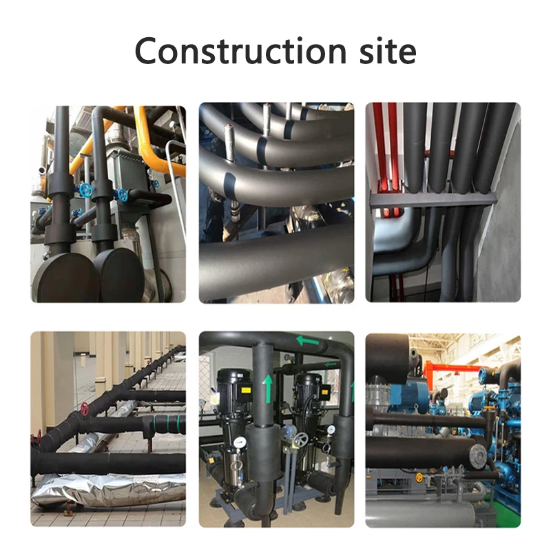 Funas Rubber  Foam Pipe Waterpoof Heat Insulation Materials NBR/PVC Rubber foam sheets Round Polychrome Foam Polychrome