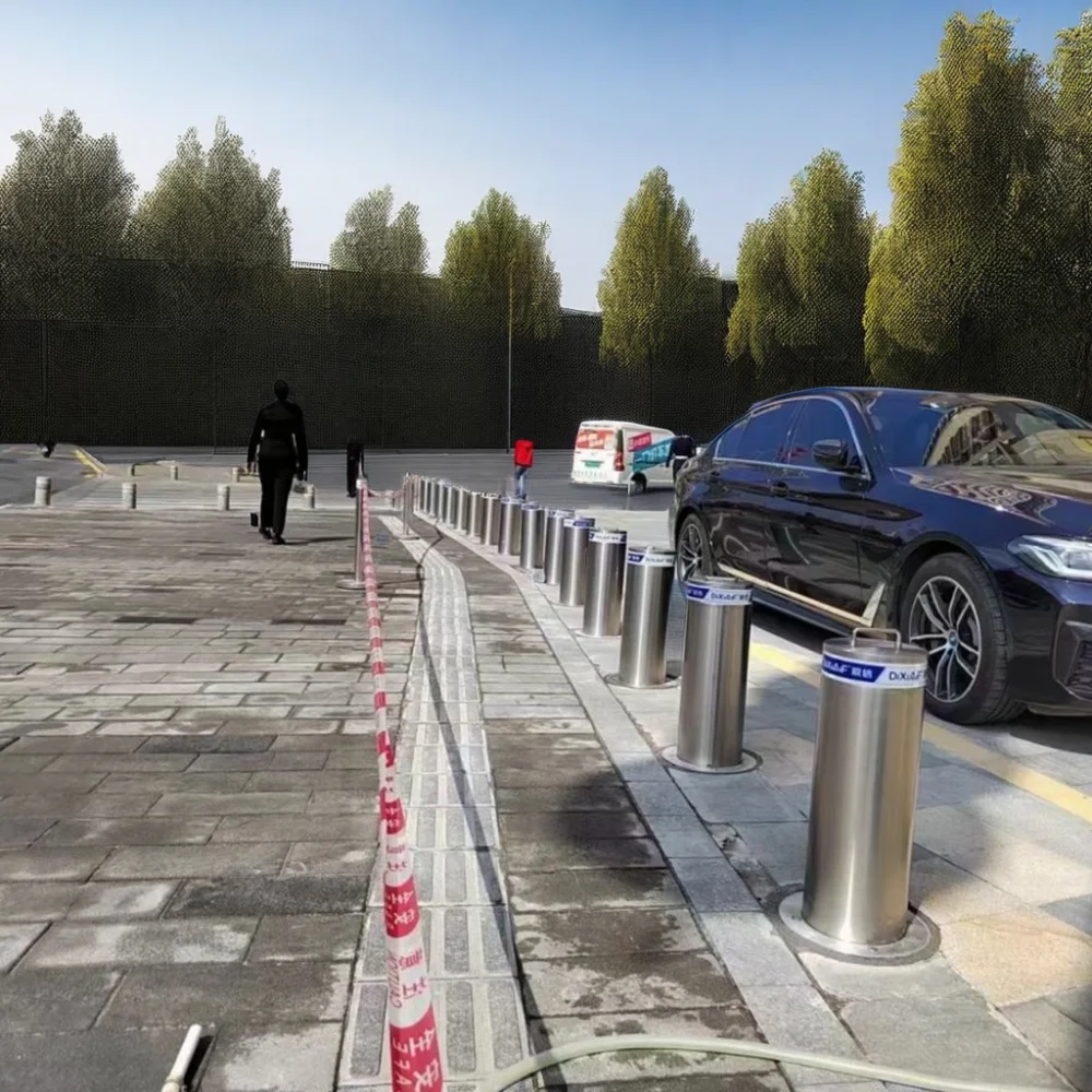 Hydraulic Rising Bollard Barrier Traffic LED Column Blocker Steel and Stainless Steel Material for Parking Lot Use