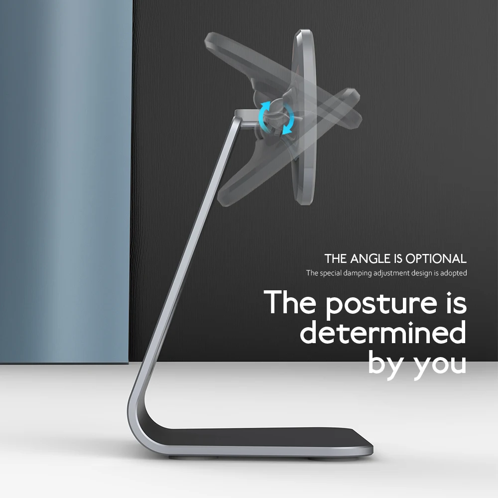 Aluminum Alloy Mobile Phone Tablet PC Desktop Holder Ajustable Magnetic Attraction Bracket Cell Phone Stand