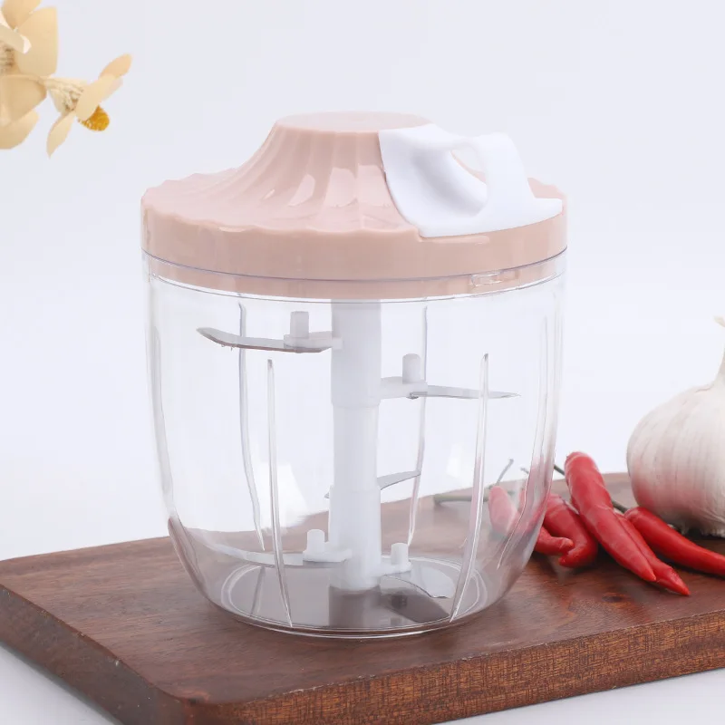 Garlic Pulling Machine 450ml Hand Pulling Cutting Vegetables Multifunctional Rope Pulling Kitchen Crusher Garlic Press