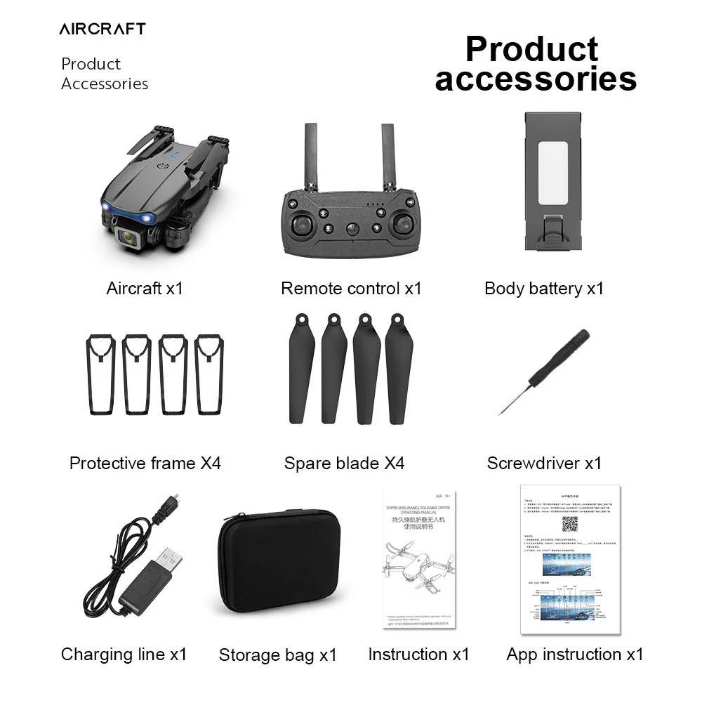 E99 4K Pro Professional Camera FPV RC Mini Drone With WiFi Aerial Photography Helicopter Foldable Quadcopter Gift Toys