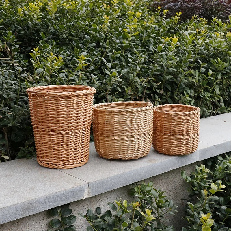 Wholesale bike basket bicycle basket rattan bicycle mini flower wicker bicycle basket