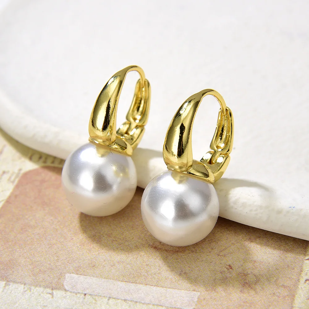 European and American popularity with round imitation pearl women earrings jewelry pearl drop earrings for women