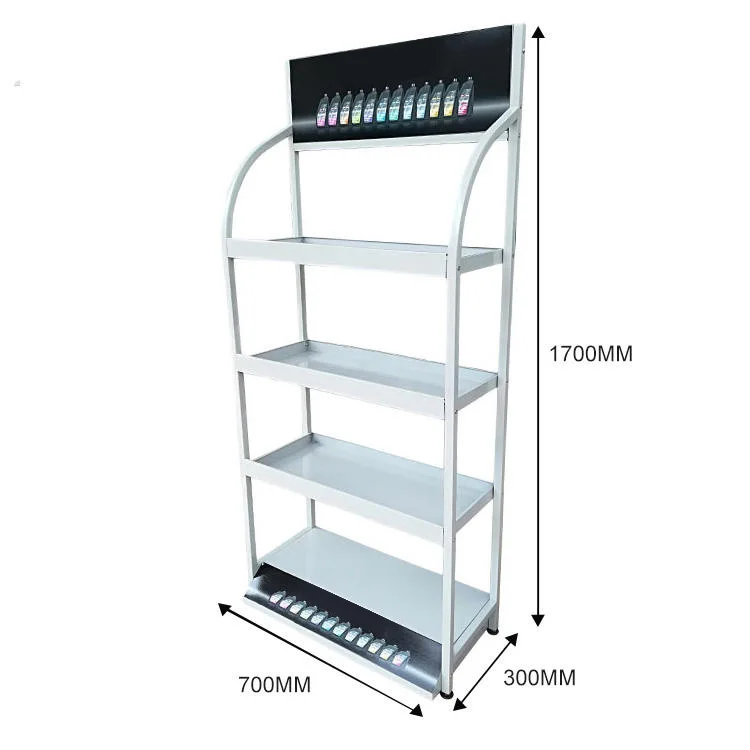 Auto Shop 4-Tiers Metal Car Accessory Display Stand Flooring Car Battery Holder Rack for Batteries