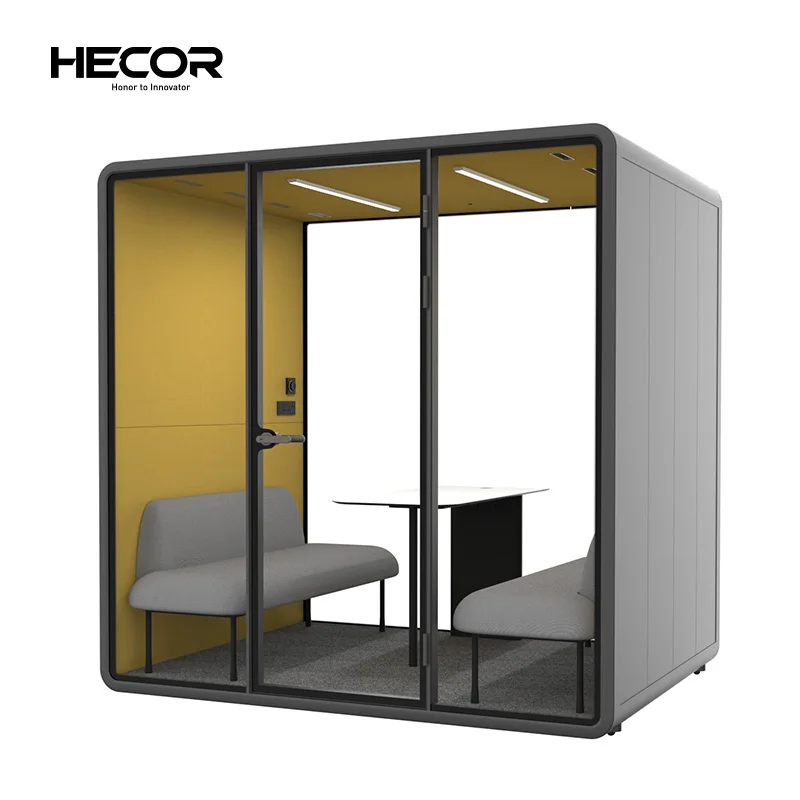 Indoor Work 4 Seat OEM Prefab Houses Customize Soundproof Booth Pod Office Booth