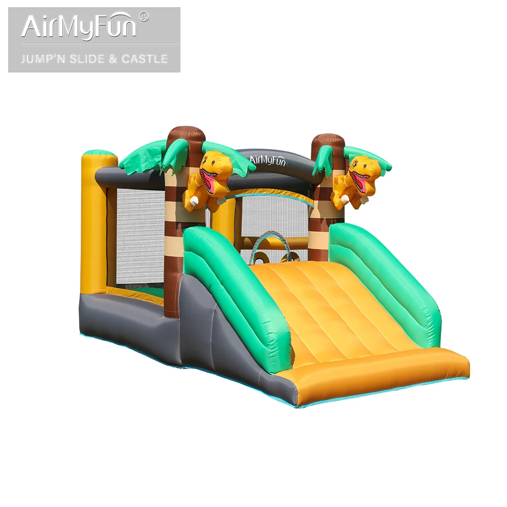 Spacewalk Home Use Tropical Palm Tree Dinosaur Inflatable Outdoor Jumping Castle Bounce House With Ball Pit And Slide