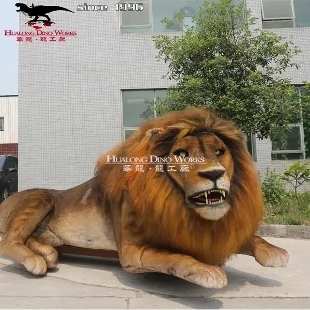 Amusement park large size decorative handmade lion animal animatronic model