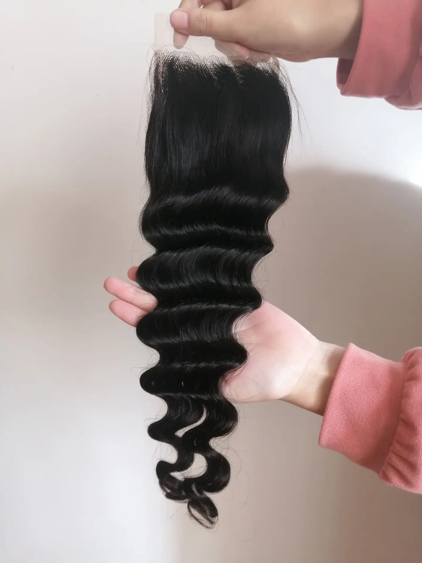 EB Virgin Brazilian Remy Human Hair 4x4 Thin Skin Invisible Lace Frontal Closure Swiss Lace Frontal Transparent HD Product