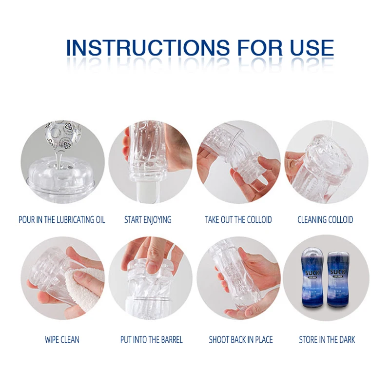 YoungWill Realistic Vagina Transparent blue  Male Masturbator Deep Artificial Pussy Sex Toy Masturbating Sex Toys for Men