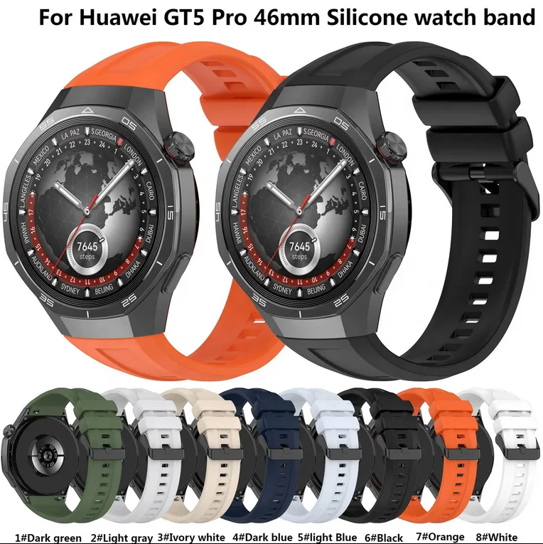 Силиконовый ремешок для часов Huawei Watch GT5 Pro 46 мм мягкий Смарт-часы спортивный браслет