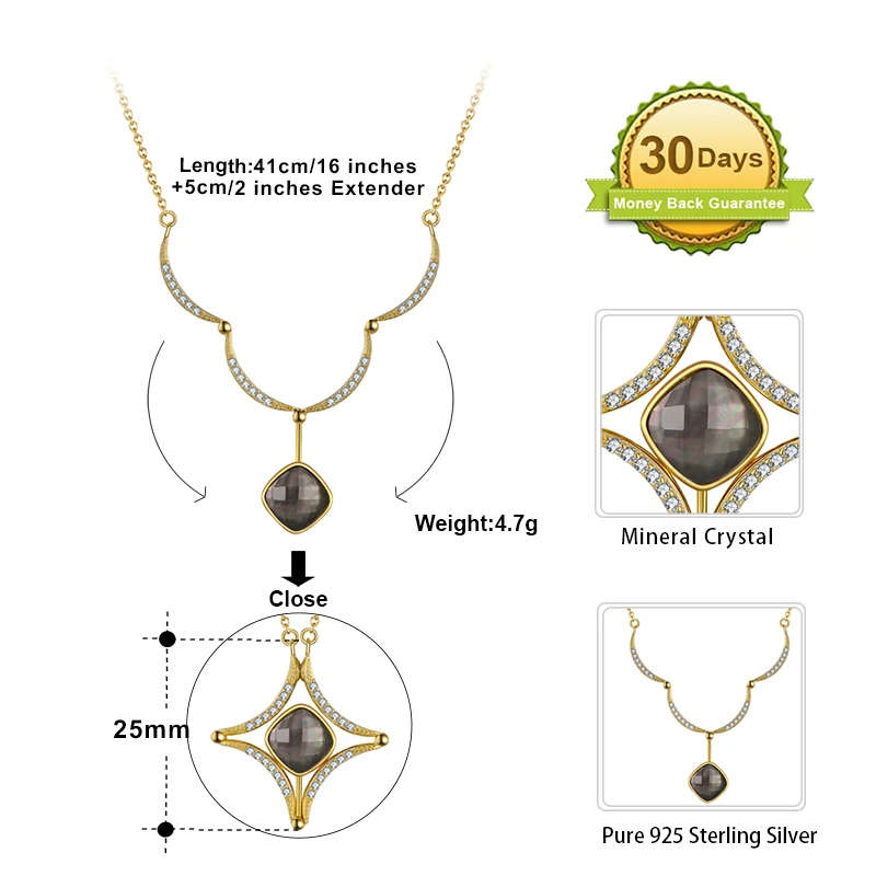  Customized Woman Accessorie 925 Sterling Silver Cable Chain Planet Trendy 3 Layers Gold/Rhodium Plated ZIRCON Pendant