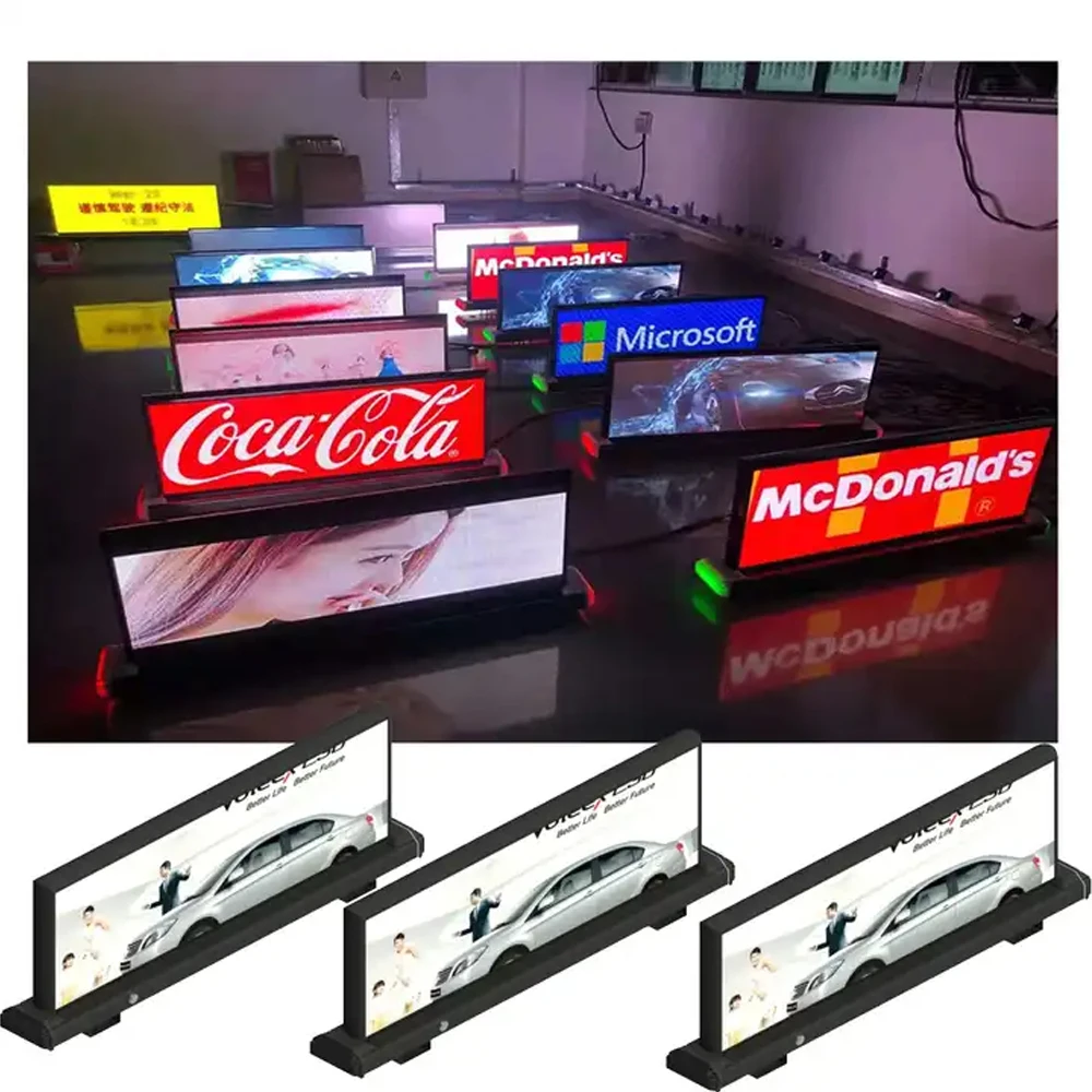 Led Taxi Sign Roof Lights 12V Taxi Led Screen Message Display Waterproof Outdoor Programmable Scrolling Taxi Top Led Display