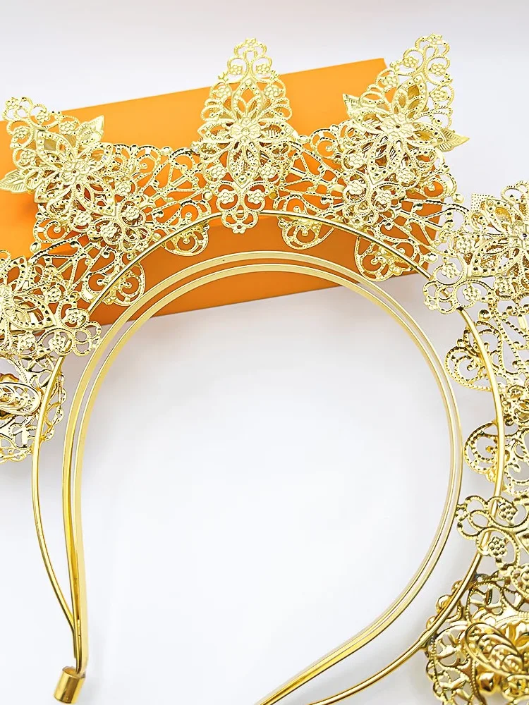 Custom Make Lorita Goddess Sun Halo Crown Headband Gothic Retro Mary Baroque Hair Accessories