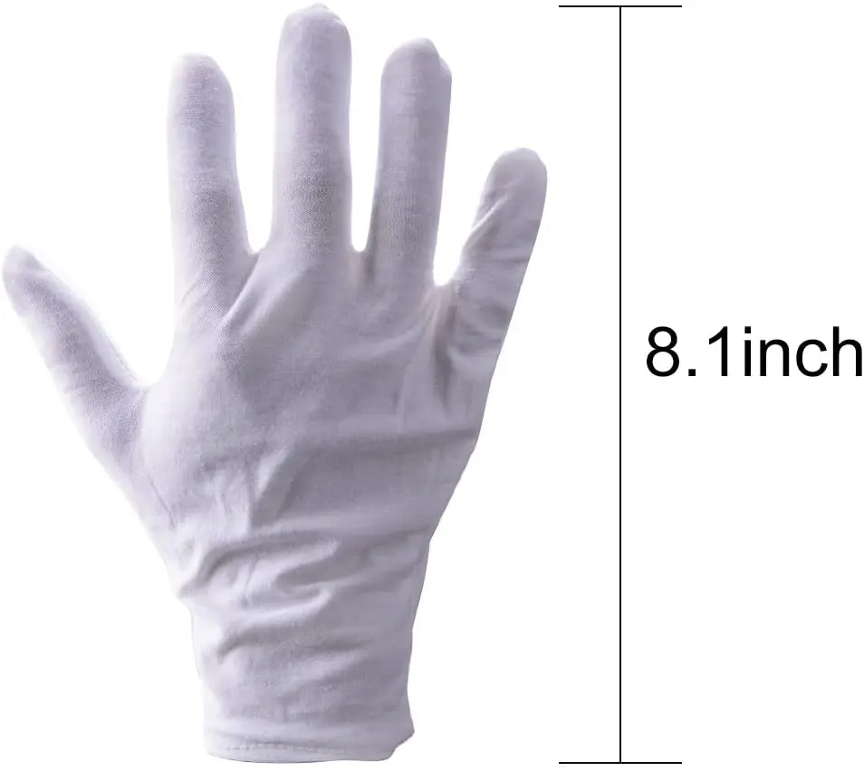Microfiber Jewelry Cleaning Polishing Gloves Custom Silk Screen Printed White Anti-slip Customizable Jasmine 200pcs