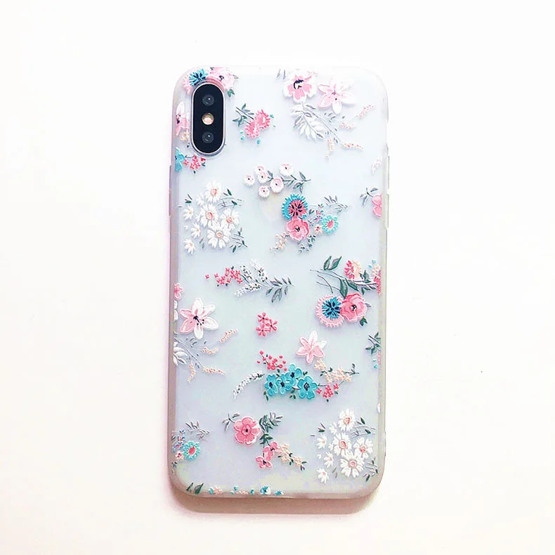 3D relief three-dimensional color painting flower MAX grinding mobile phone shell silica gel TPU soft protective cover