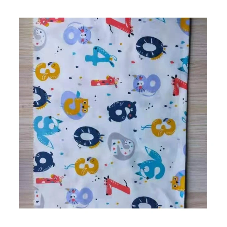 factory stock 100% cotton materials woven cartoon custom floral printed cotton fabric printing for baby