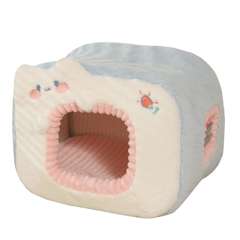 Customized Hoopet Machine Washable No Deformation Foldable Foam Warm Cat Bed Condo House