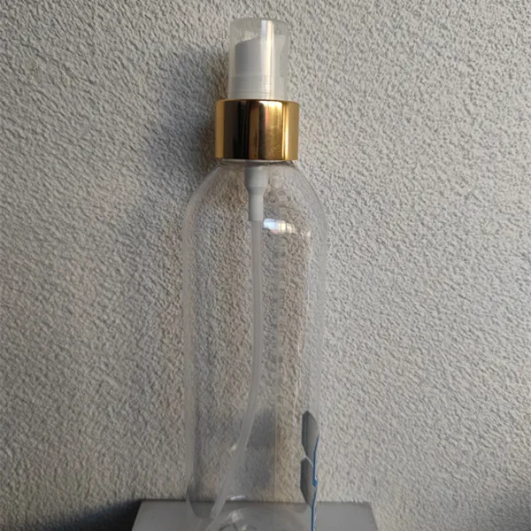 cosmetic cream pump bottle 50ml bottle pump head and skin cream bottle cap with cover Bright golden aluminum