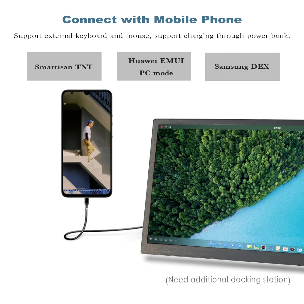 Factory Wholesale 13.3' 2560 x 1440 IPS HDR Portable Monitor, 2K Display Screen for Gaming PS4 Xbox Switch RPI Windows MAC