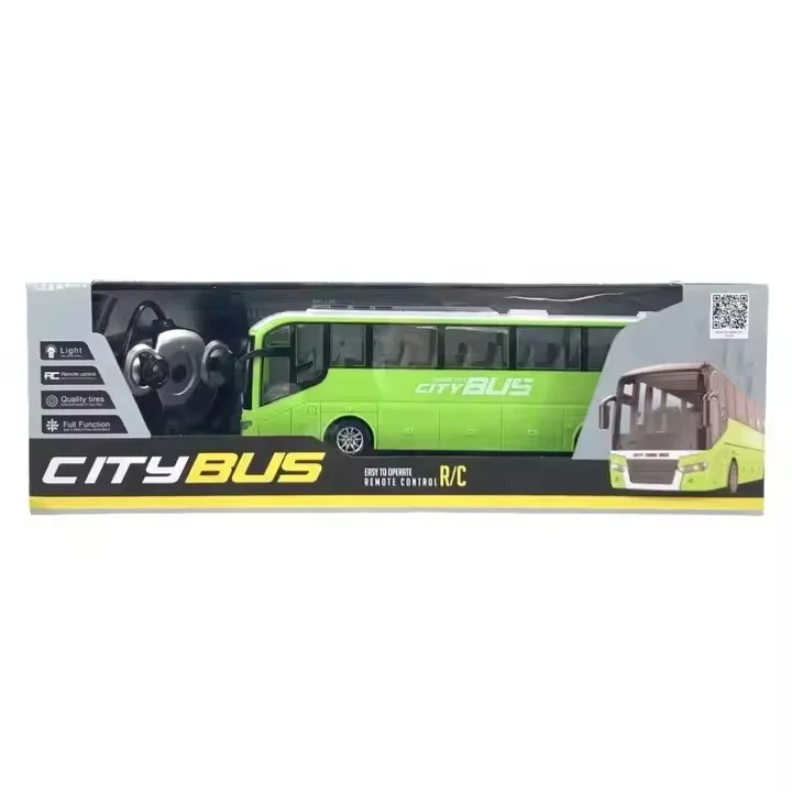 Двухэтажный автобус RC модель 2 4 ГГц канала пульт дистанционного управления игрушка с фарами и резиной для детей пластик