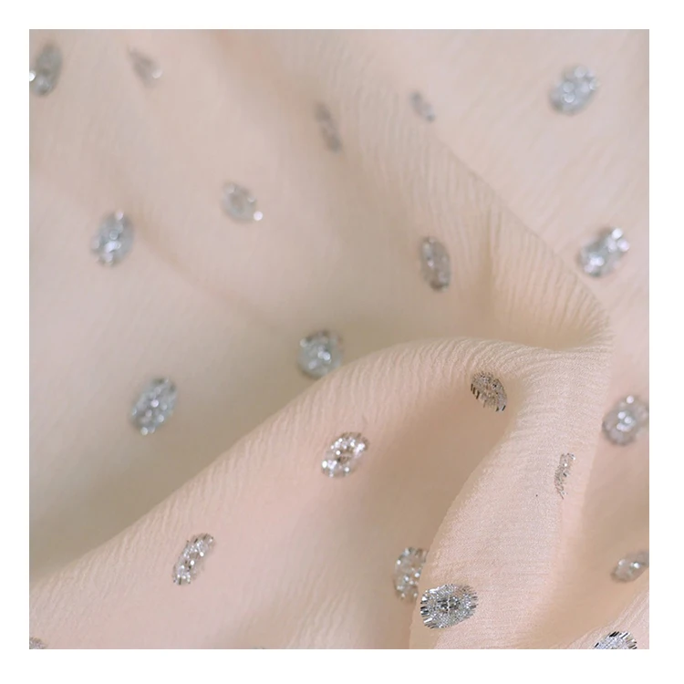 Factory Manufacture Various Glossy Cut Jacquard Silk Metallic Fabric