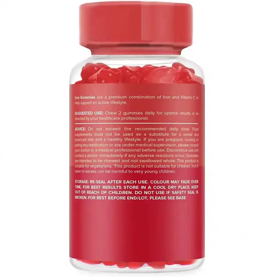 OEM private label Iron Gummies Vitamin C High Strength Supplement Vegan Calcium Zinc Selenium