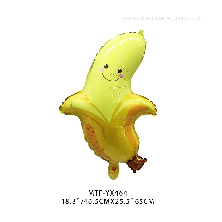 MTF Wholesales Special Shape Banana Cartoon Mylar Foil Helium Kids Toys Happy Birthday Party Balloons
