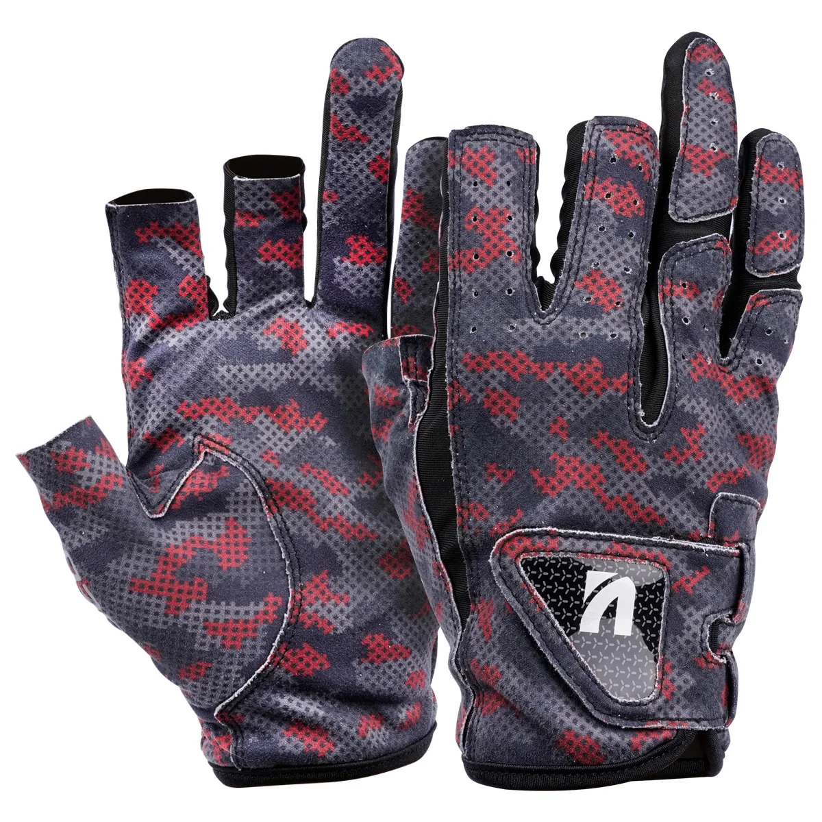 Noeby 3 Finger Cut Fishing Gloves Breathable High Elastic Men Fitness Cycling Quick-release Sun Protection Fishing Gloves
