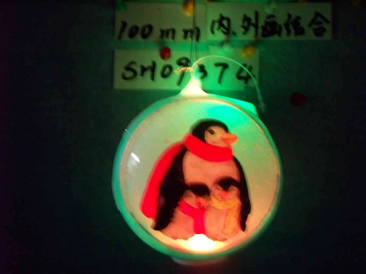 Factory Wholesale 80mm 100mm 120mm Glass Christmas Ball Ornaments Custom Inside-Bottle Painting Snowmen Led Glass Ornament