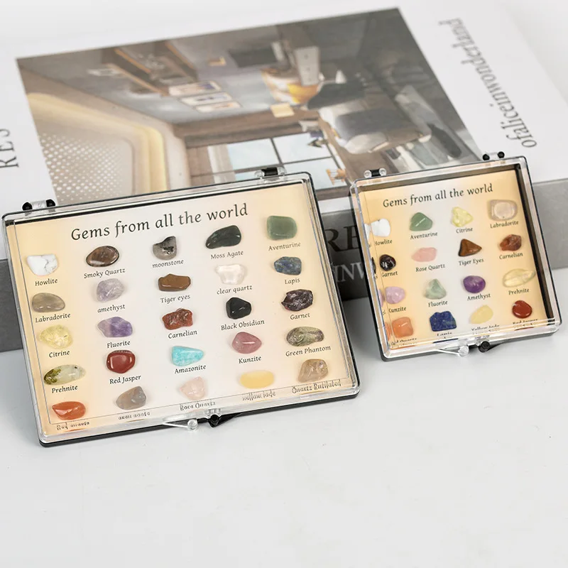 География хрустальные камни и необработанные образцы для начинающих детей разные коллекция руды Хрустальная Подарочная коробка энергетический камень
