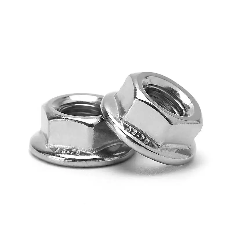 Factory Directly Din6923 Flange Nut Ss304 Ss316 Standard M6 M7 M8 M10 Hex Flange Nuts