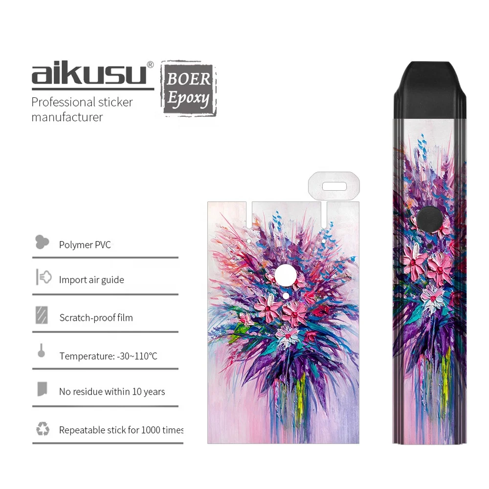 
Custom designs die cut 3M protective wrap skin electronic cigarette sticker for Caliburn electronic cigarette fruit stickers 