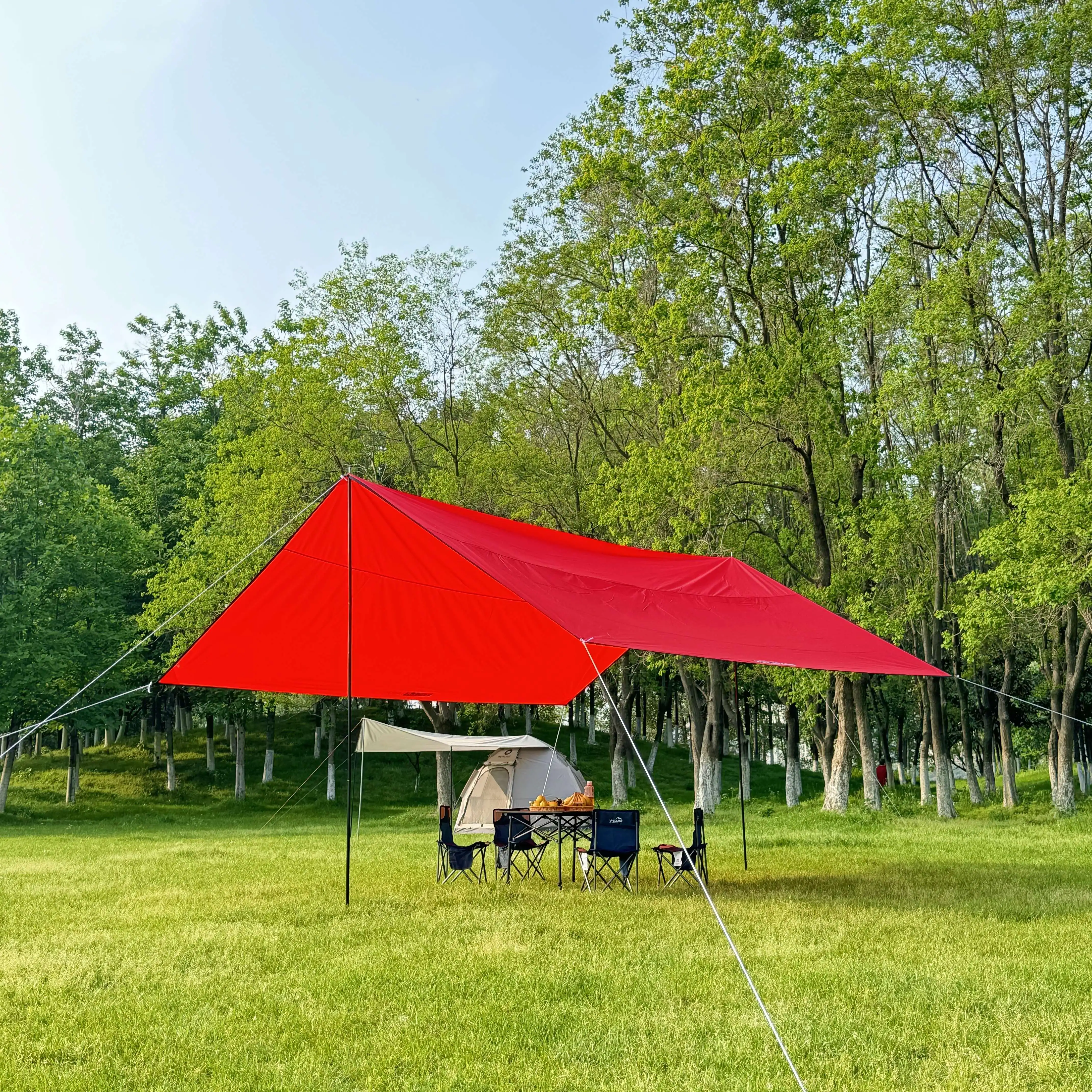 Outdoor custom family camping tent tarp canopy roof top awning mat sunshade rain shelter waterproof picnic portable furniture