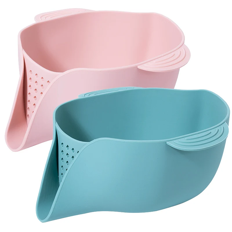 Multifunctional Vegetable Fruit Silicone Drain Basket Kitchen Storage Gadget Washing Basket Filter Food Strainers