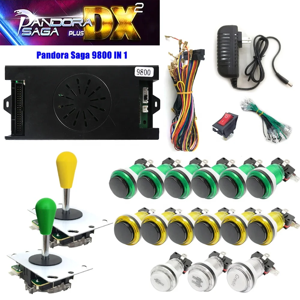 Hot Selling Arcade 5 Pin Joystick Black Cap Button 9800 in 1 Pandoras Game Box DIY Kit Push Button Arcade Game Console