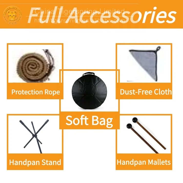 Golden 9notes Customized Handpan 22inch D Minor Handmade Drum with Storage Bag for Instrument Beginner