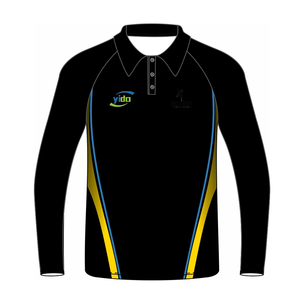 Fully printed sportswear short sleeve white polo shirt custom new design cricket jersey