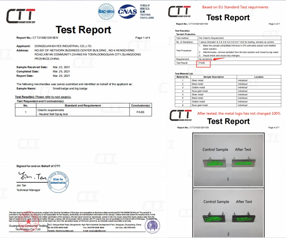 test report--metal