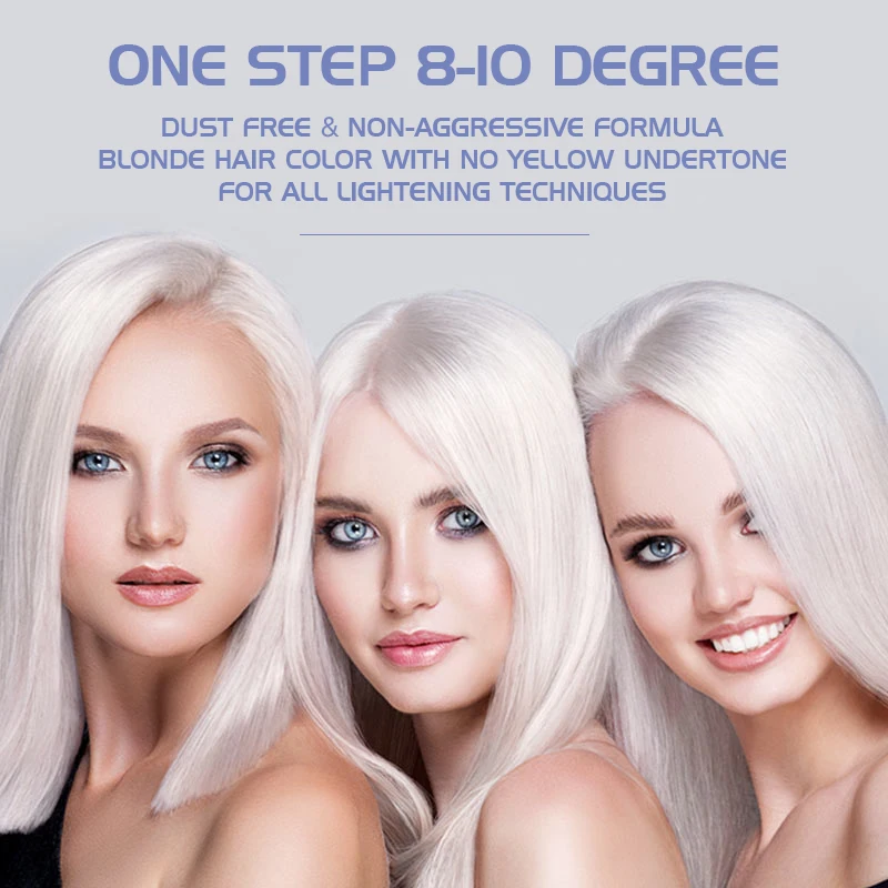 Salon Professional Custom Strong Fade Dust-Free Blue Level 9 Hair Bleaching Powder for Hair Color Dye
