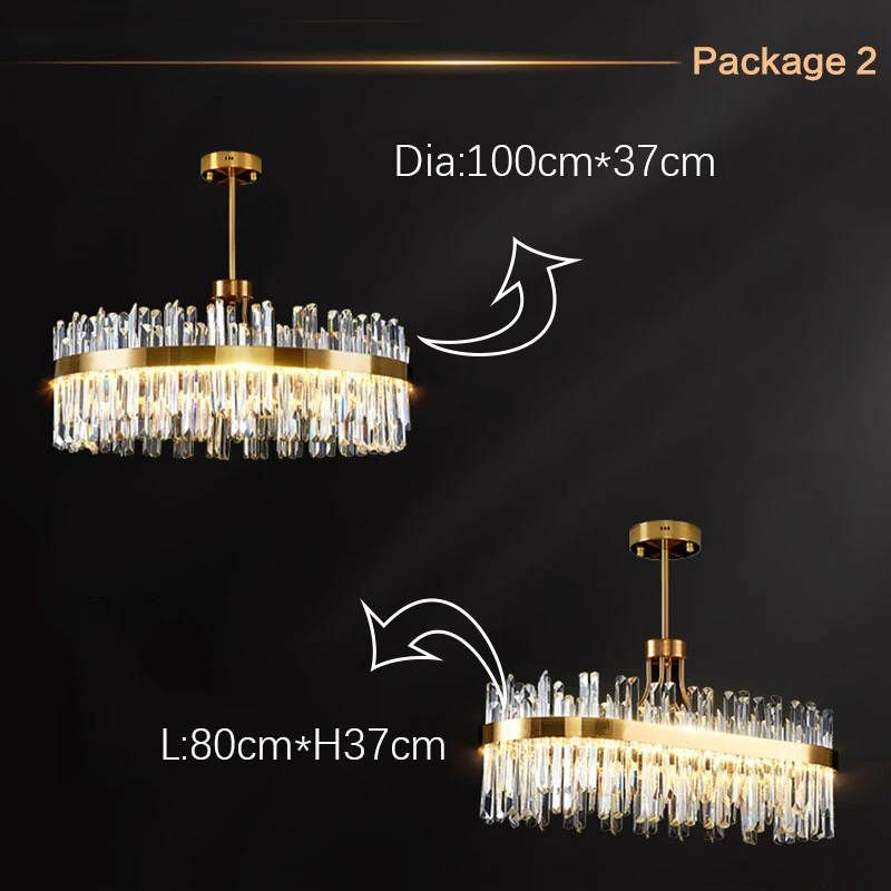 European LED Lamp Crystal Chain Luxury Chandelier Ceiling Lighting Indoor Decoration