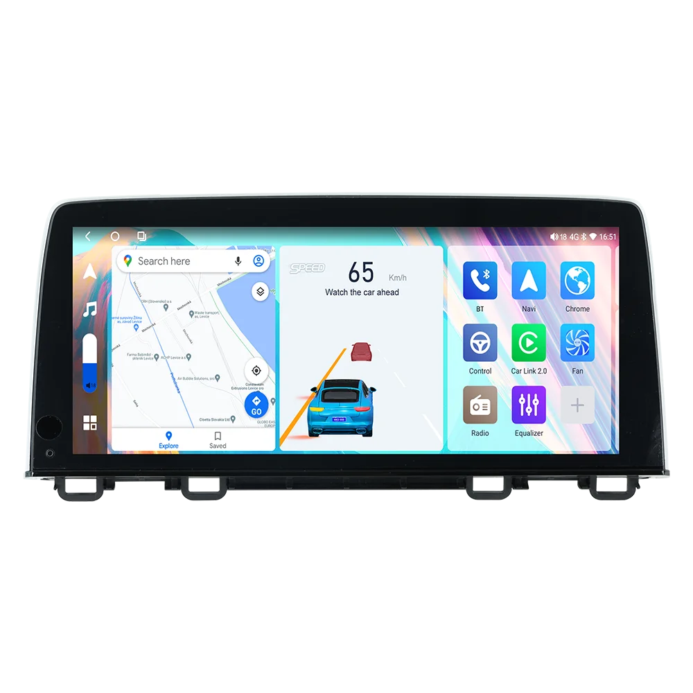 Navifly L type 3D Newest Android 1920*720p Qled screen car navigation for Honda CRV 2017-2021 with car play android auto