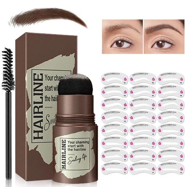 Wholesale Eyebrow Print Mold Set Hairline Refill Makeup Eyebrow Hairline Powder Brow Products For Ladies Women