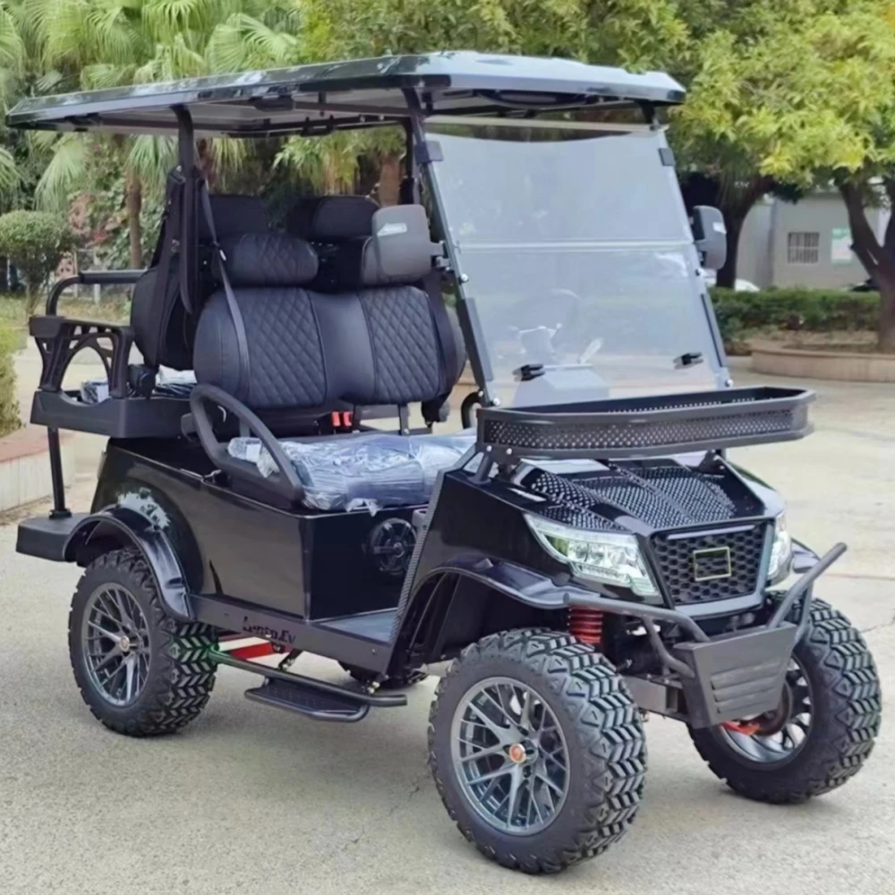 Custom Hunting Club Car Street Legal Utility Vehicle 4 Seater Lifted Lithium Electric Golf Cart