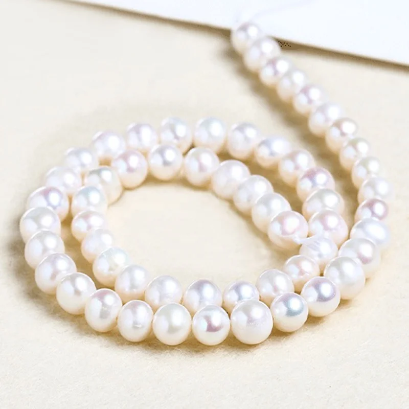 Wholesale natural cultured freshwater white/pink/purple oval round potato pearls in all sizes for elegant jewelry making