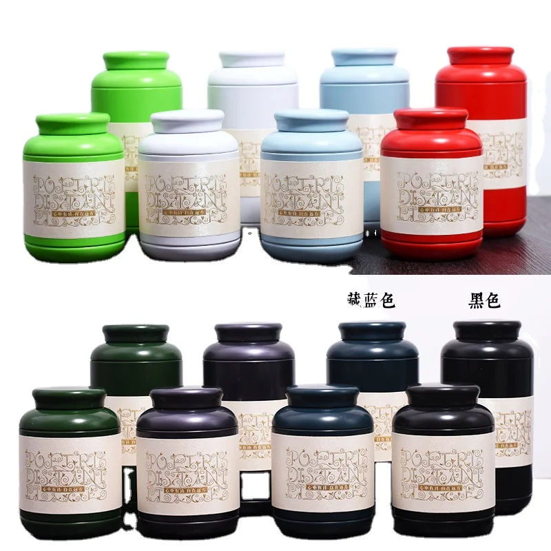 Packaging Metal Box Golden Black Round Large Tea Tin Box Coffee Food Container Gig Tin Cans Supply Free Paper Sticker