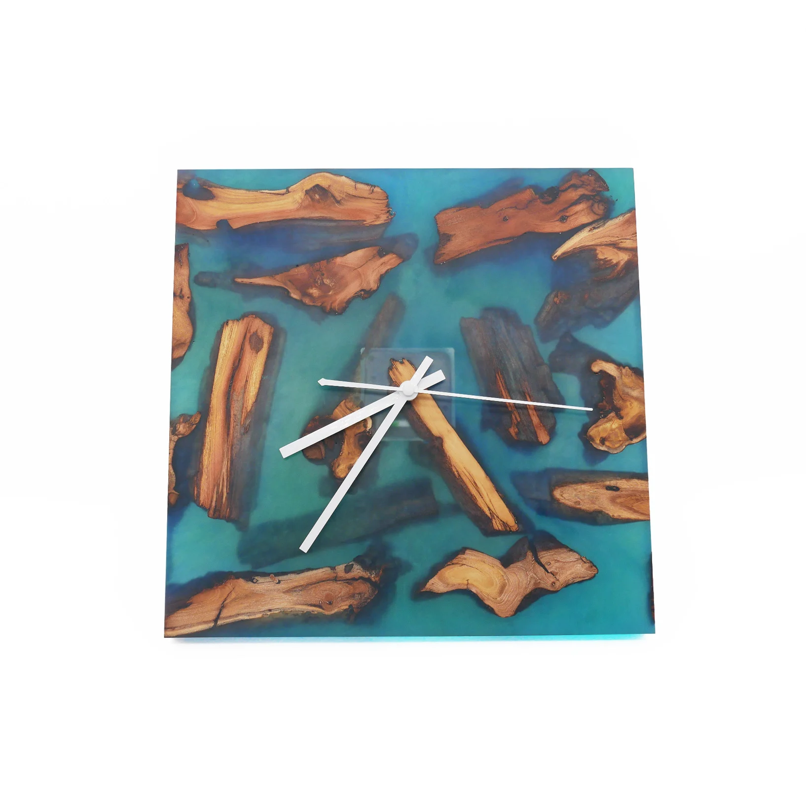 Часы, 11 дюймов, под заказ, эпоксидная смола, деревянные украшения морского дна, кварцевые настенные часы