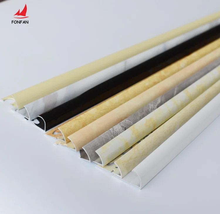 Factory Direct Sale Floor Tile Trim Pvc Skirting Oem Odm Custom Round Edge Pvc Plastic Tile Trims